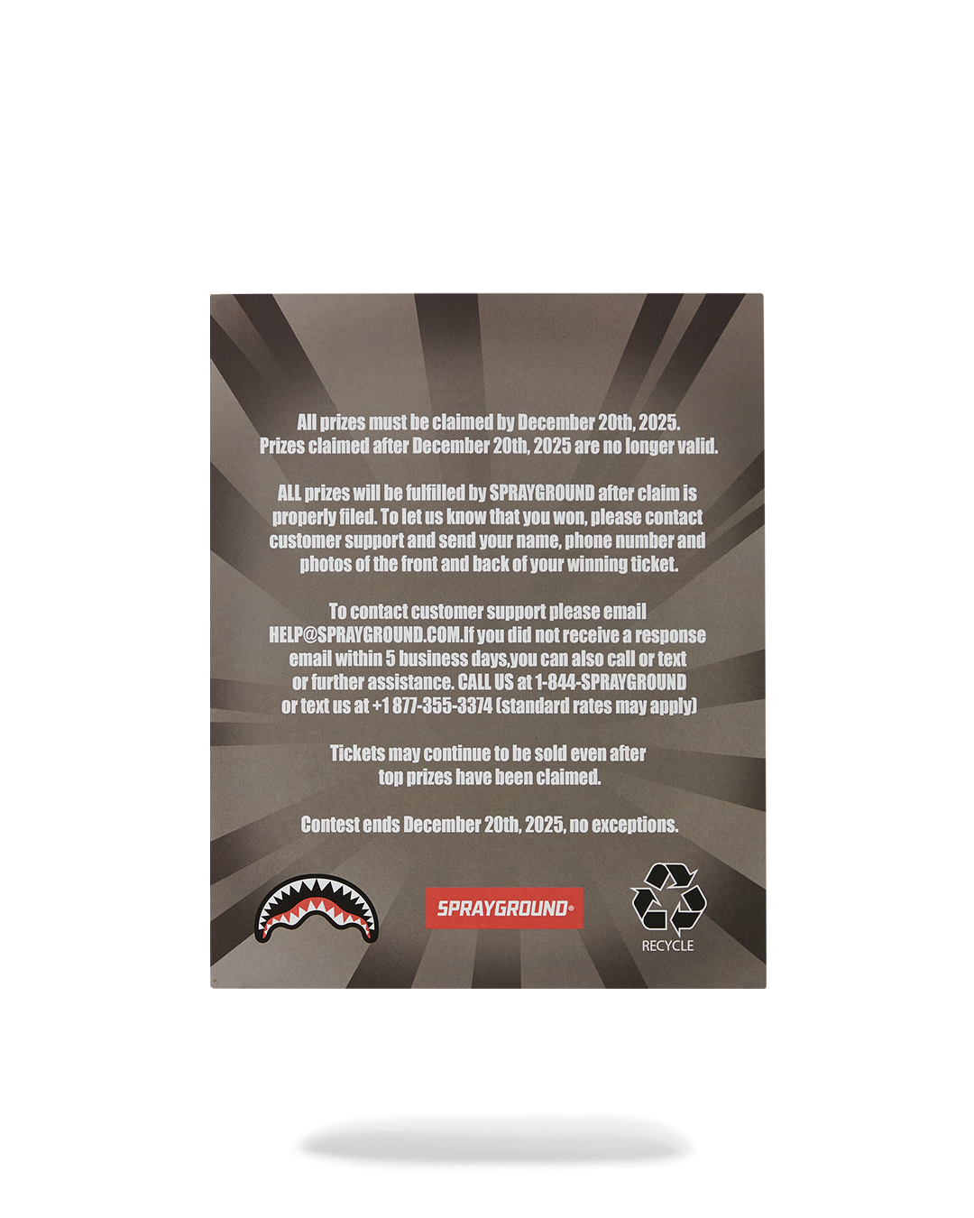 SCRATCH OFF PLAYING CARD - WIN A BACKPACK, MONEYBEAR OR LUGGAGE!
